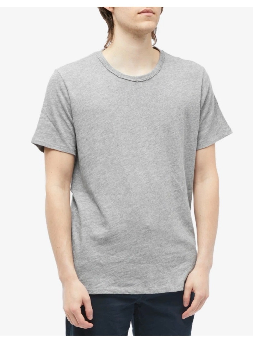 Rag & Bone Men's Classic Flame Crew Neck T-Shirt Heather Grey Cotton Casual Fit